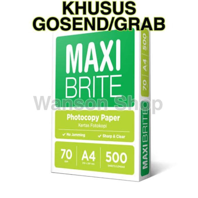 

KERTAS HVS MAXI BRITE A4 70 GR GOJEK / GRAB ONLY