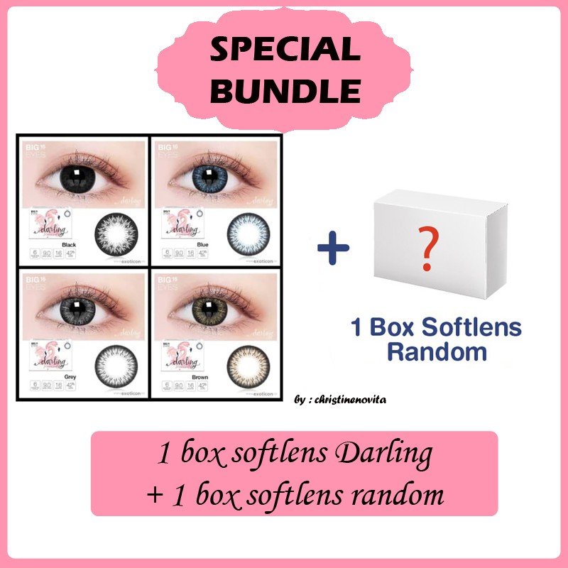[PROMO BUNDLE] SOFTLENS X2 DARLING EXOTICON 16 MM - NORMAL + 1 PASANG SOFTLENS RANDOM - NORMAL