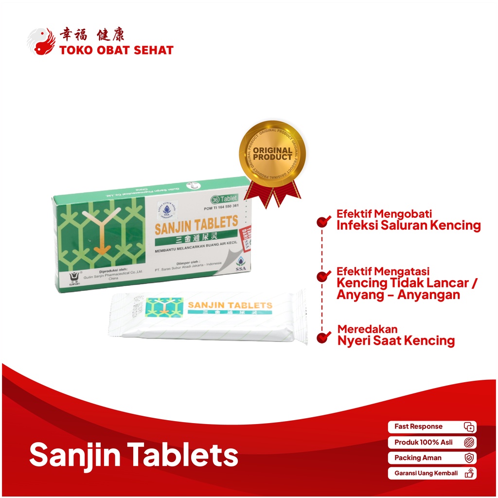 SANJIN TABLETS obat infeksi saluran kencing - kencing tidak lancar - sakit kencing