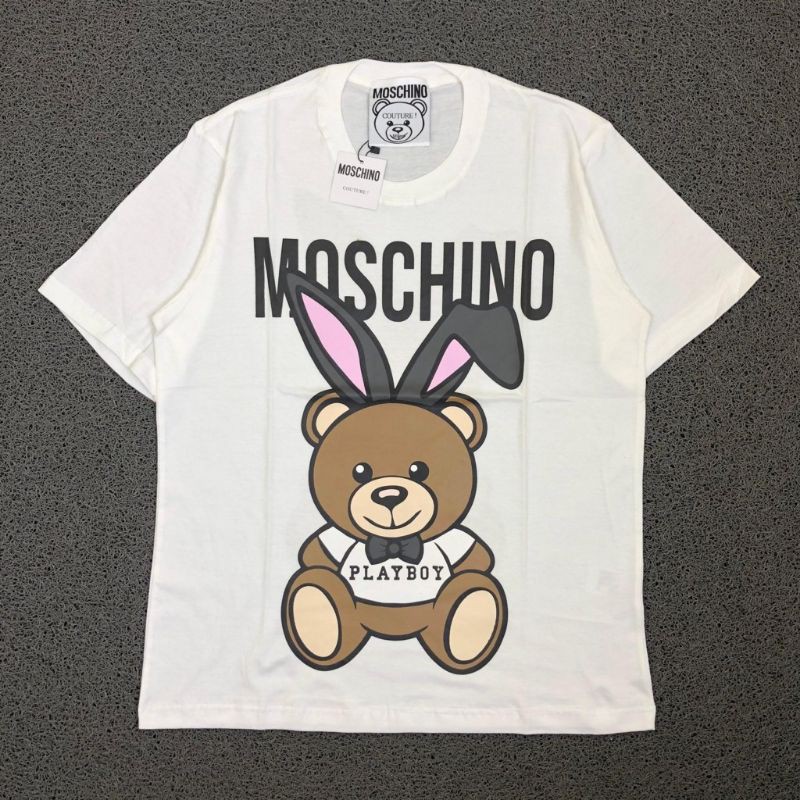 Kaos Tshirt Moschino Rabbit Playboy Hitam &amp; Putih Premium Hight Quality