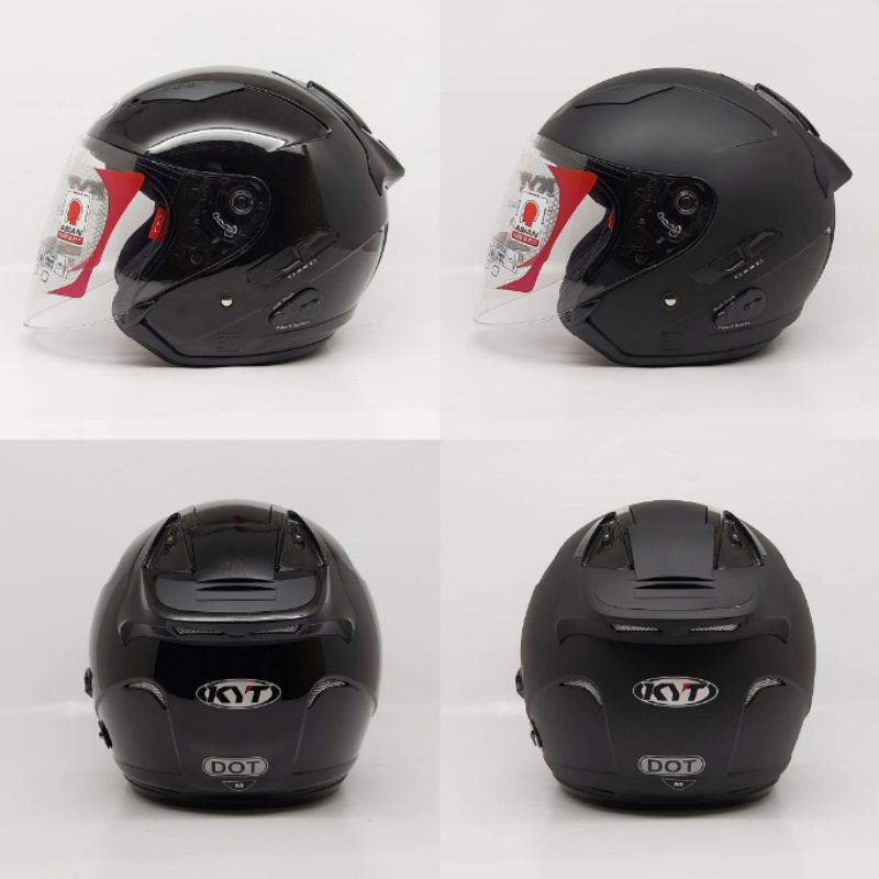 Helm KYT GALAXY Flat R BLACK DOFF & Motif Corak-1