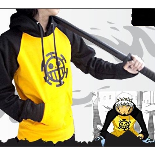 Sweater Anime ONE PIECE Oblong / Hoodie TRAFALGAR LAW KUNING Oblong