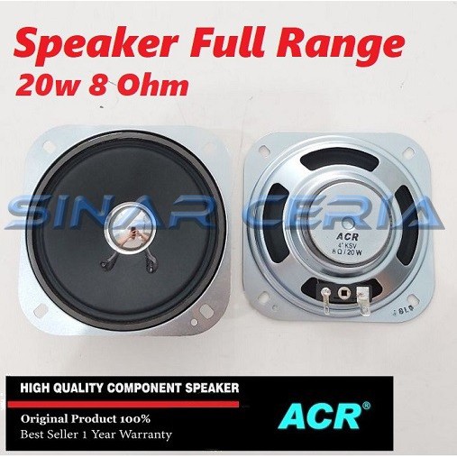 Speaker ACR 8 Ohm 20W 4 inch Full Range Audio Speaker KSV New 8R 4" 20 Watt Speaker KSV 4inch