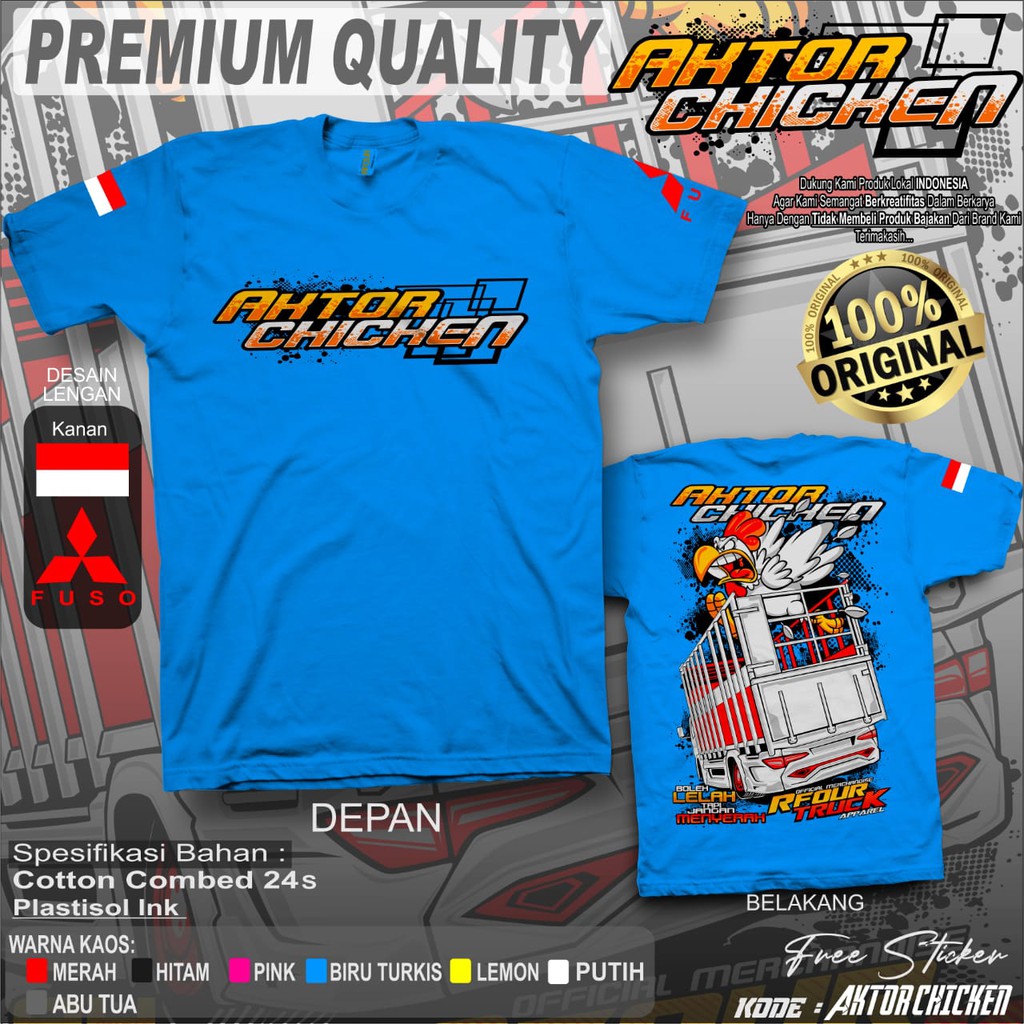 PROMO/OBRAL KILAT/KAOS TRUCK CHICKEN KAOS TRUCK RACING KAOS TRUK AYAM KAOS TRUCK MANIA INDONESIA KAOS DISTRO TRUCK BAJU KAOS TRUCK AYAM CHICKEN RACE KAOS SOPIR TRUK AYAM COMBED 24s SABLON PLASTISOL KAOS TRUCK PREMIUM ORIGINAL RFOUR TERBARU