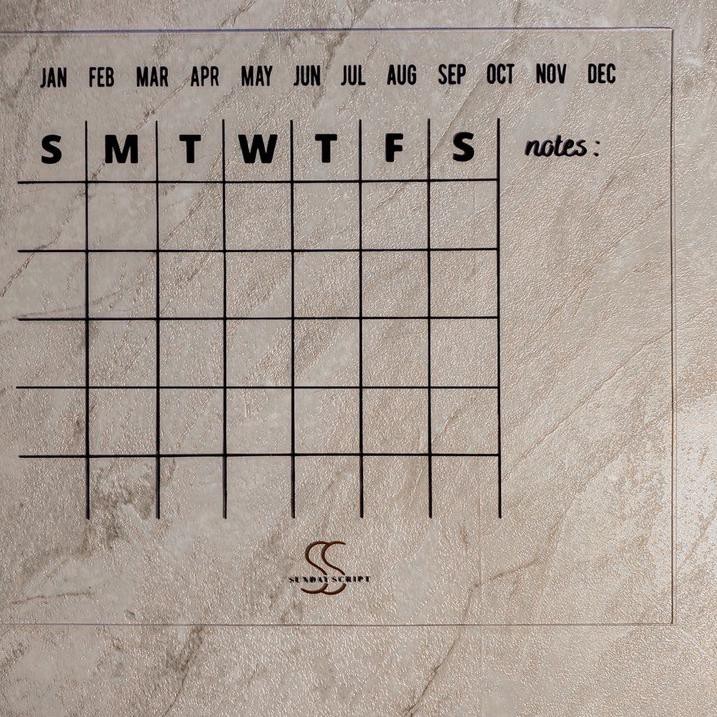 

O9Y⋆ Acrylic Monthly Planner Horizontal (Big Size) Model Baru
