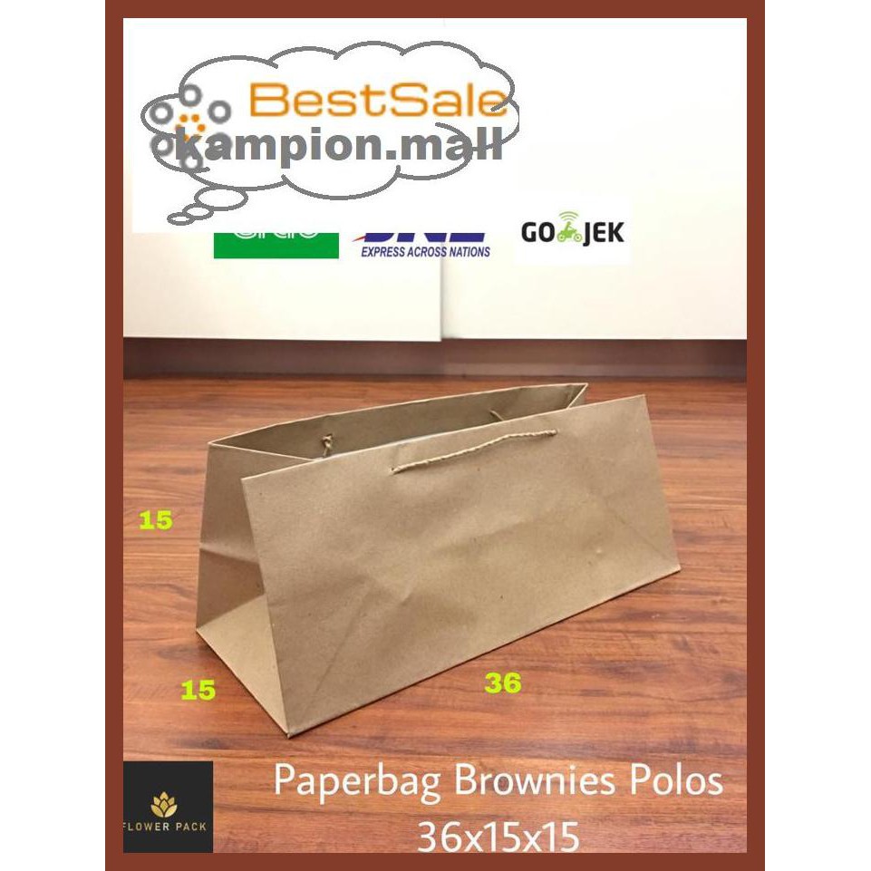 

Y7Tuut7- Paperbag Brownies Polos 36X15X15 Tas Kertas Bronis Brownis Kue Dusnasi E46Et57-
