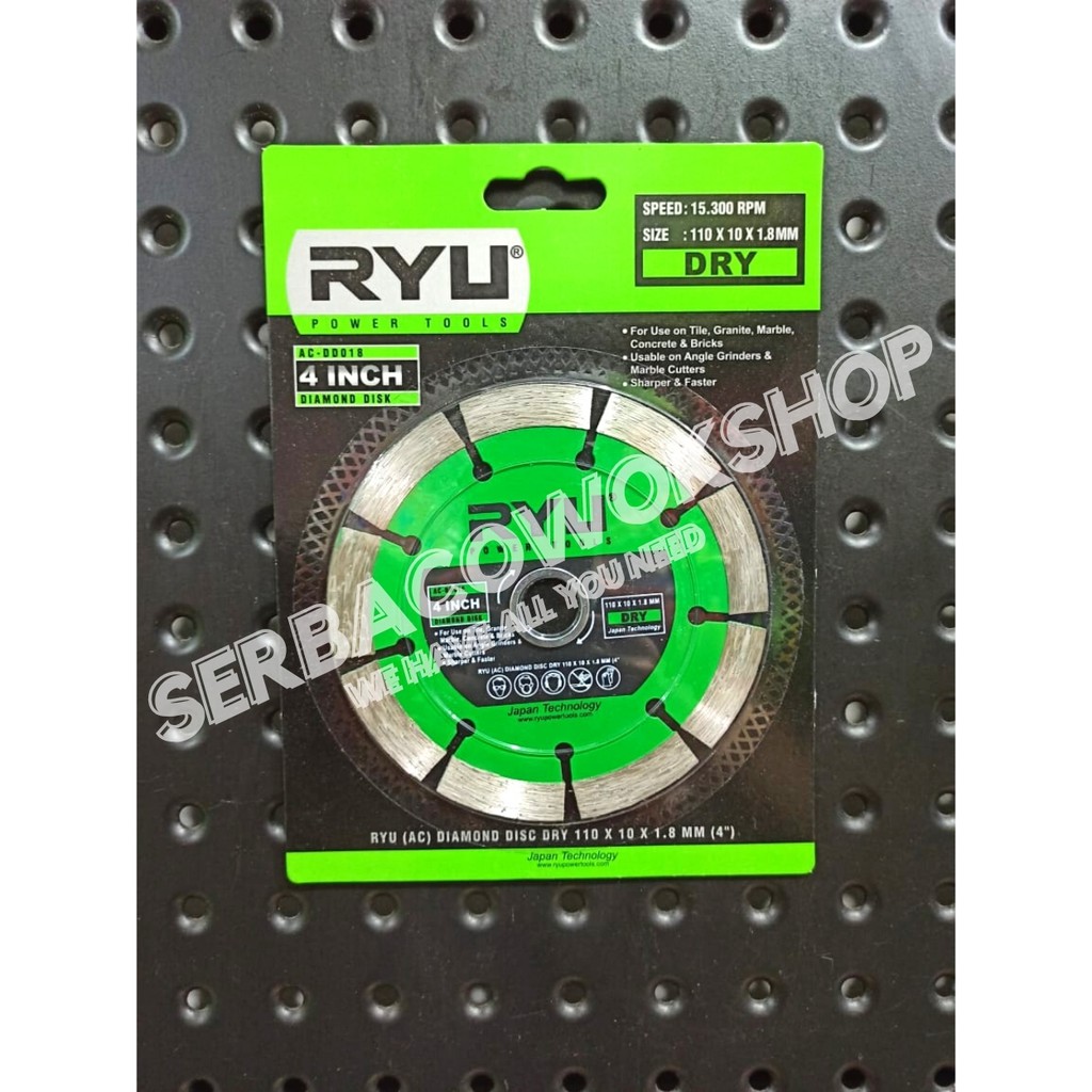 RYU Mata Potong Keramik Granite Beton 4 Inch 100 mm Diamond Wheel Dry - Wet Harga Satuan Termurah Berkualitas