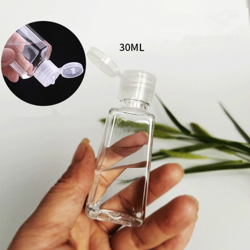 Botol Kosong Isi Ulang Hand Sanitizer Model Semprot Bahan Plastik Transparan Bentuk Trapesium Mini 30ml / 60ml