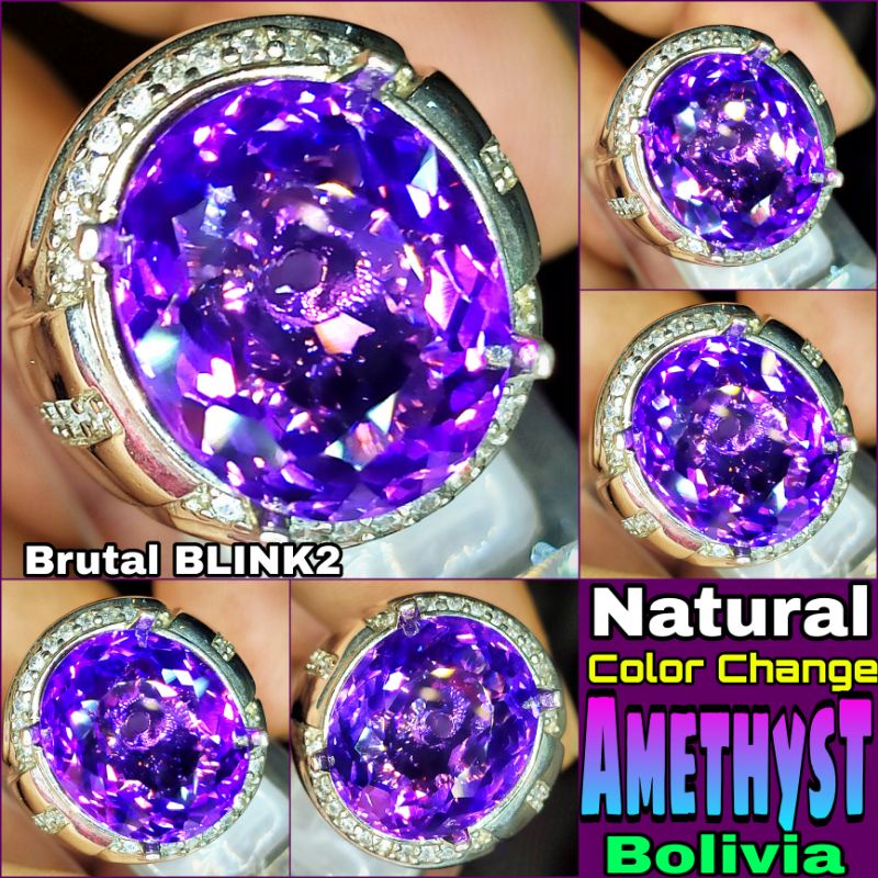 NATURAL COLOR CHANGE BOLIVIA AMETHYST NTD Bkn Sapphire Blue Yellow Star Safir Ruby Burma Srilanka Pu