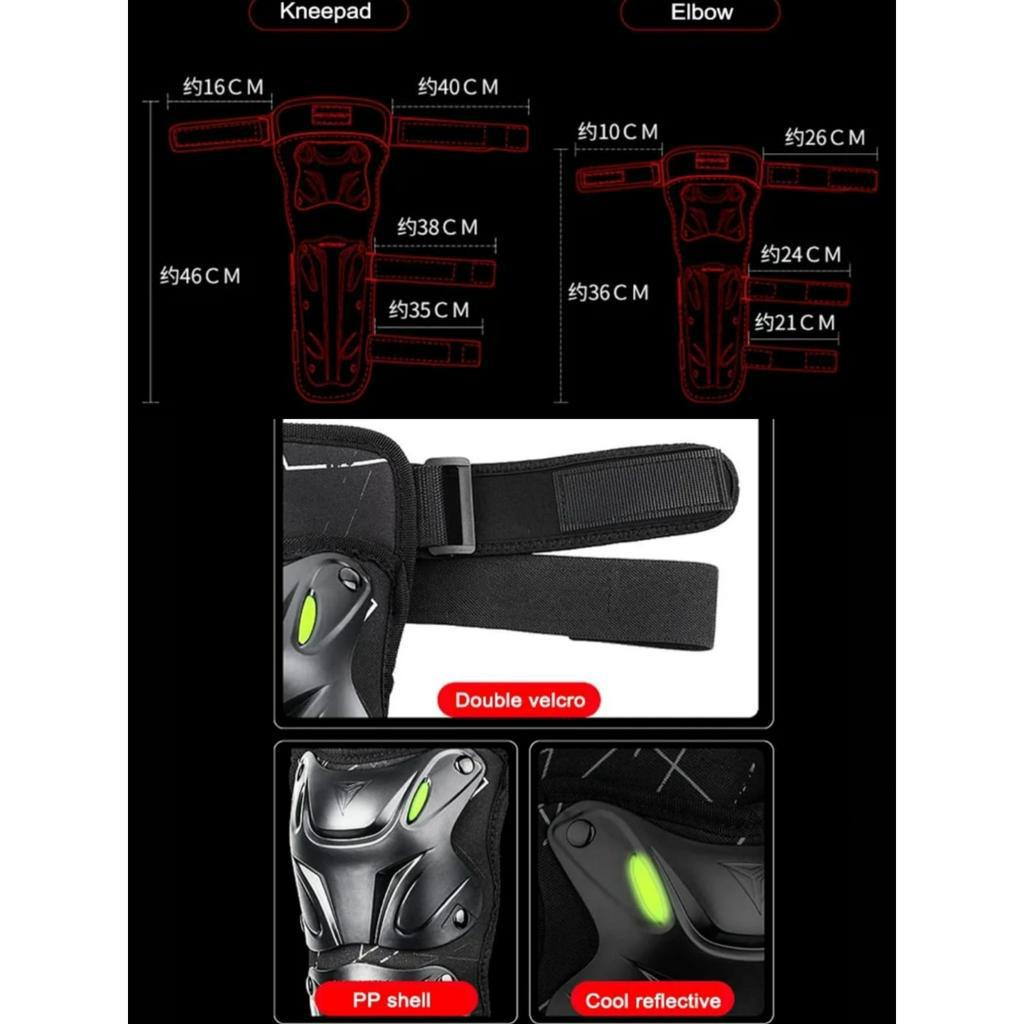 MOTOWOLF Motorcycle Knee &amp; elbow Pads Off-road Mtb Gear Mdl1010