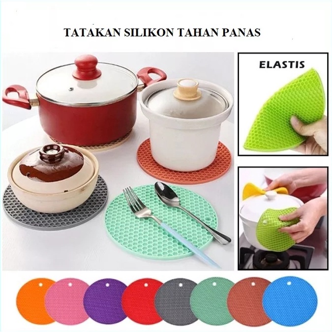 Alas Anti Slip Panci / Tatakan Silicone / Piring / Gelas / Mangkuk / Wajan Serbaguna Tahan Panas Silikon [JY]