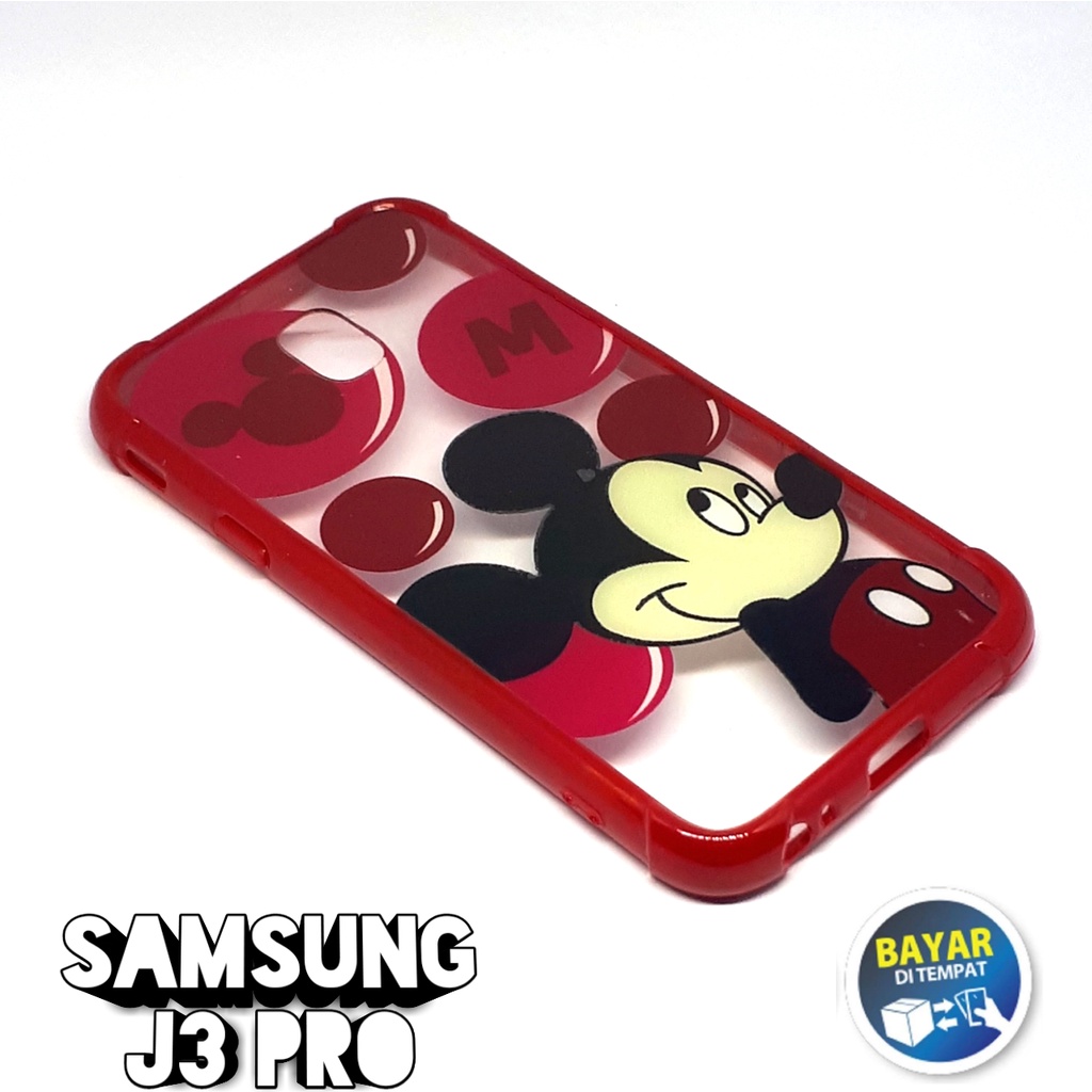 Casing Samsung J3 pro Case Anticrack Transparan Motif Lucu