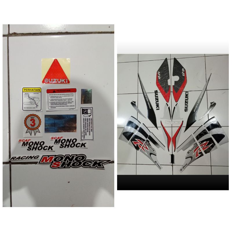 striping stiker set Satria lumba satria Ru 2003 hitam silver