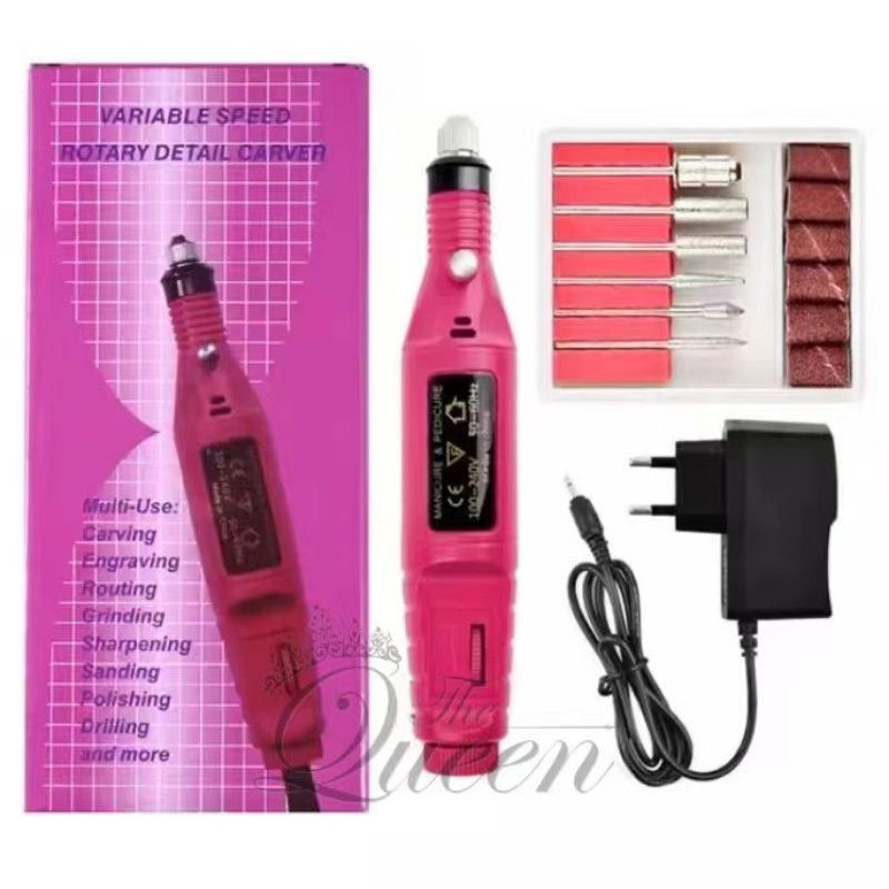 BOR MINI ELECTRIC NAIL DRILL Nail Grinding Machine Alat Kikir Kuku Mesin Amplas Listrik