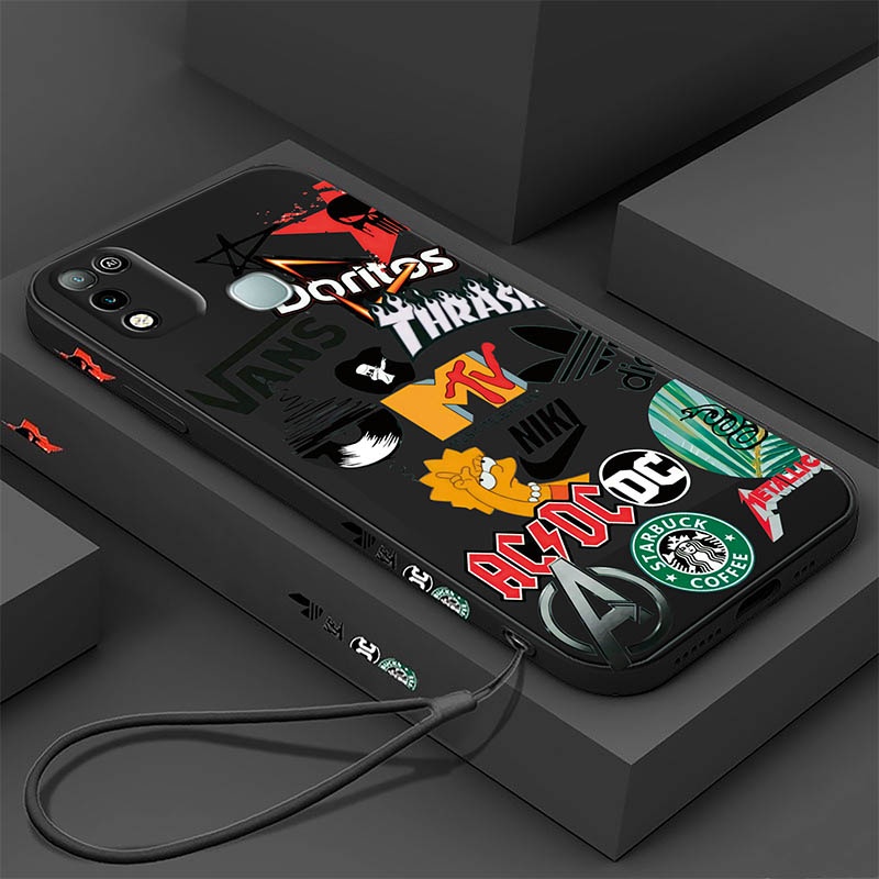 Casing Infinix Hot 30i Note12 G96 Zero 5G 2023 Smart 7play 11S NFC Infinix11 Play 10 9 Play 10T 10S Samart 6 5 Fansion Merek Eropa Dan Amerika Motif Graffiti Casing Tahan Debu