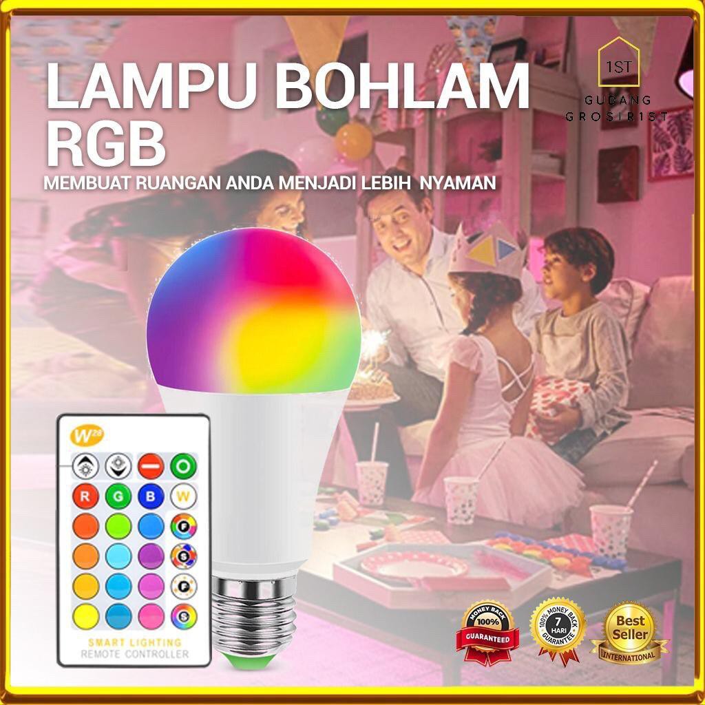 LAMPU WARNA RGB REMOTE 7W12 Watt / LAMPU CONTROL / LAMPU REMOTE / 12 WATT / 18WATT / BOHLAM / PENERANGAN