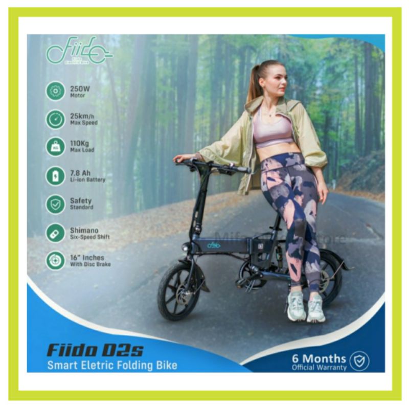 Fiido Electric Bike D2S Smart Folding Bicycle Moped Sepeda Listrik