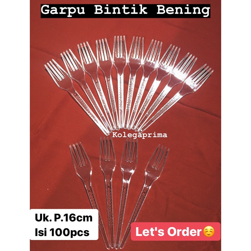 Sendok/Garpu Plastik Super Bening Isi 100PCS