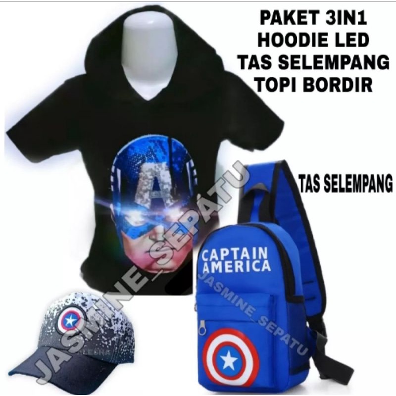 Baju anak Superhero Kapten Amerika / Baju Anak Captaiinin Ameeeerica / Tameng Kapteenen Ameeerika Baju Hoodie