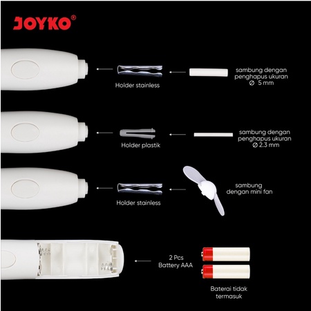 JOYKO - PENGHAPUS ELEKTRIK / ELECTRIC ERASER BATERIA - 2 HOLDER / 2.3MM ERASER / 5MM ERASER ER-119E