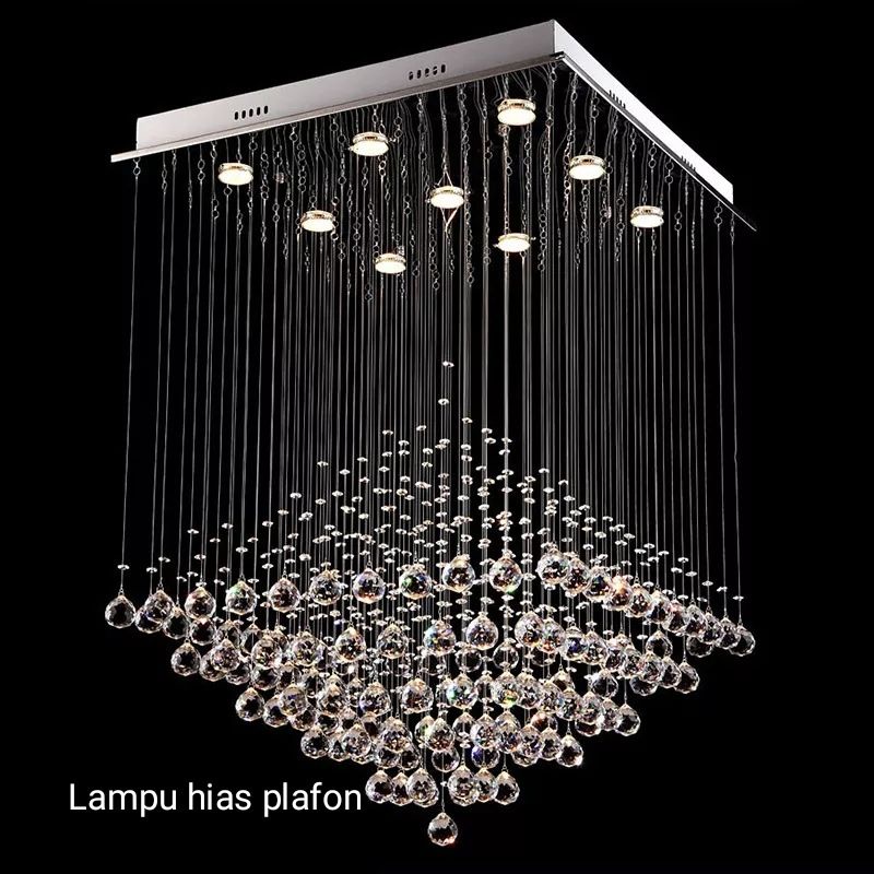 Lampu gantung kristal Lampu hias ruang tamu model piramid