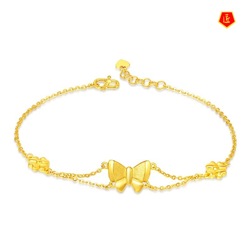 [Ready Stock]Elegant Fashion Bow Gold Bracelet