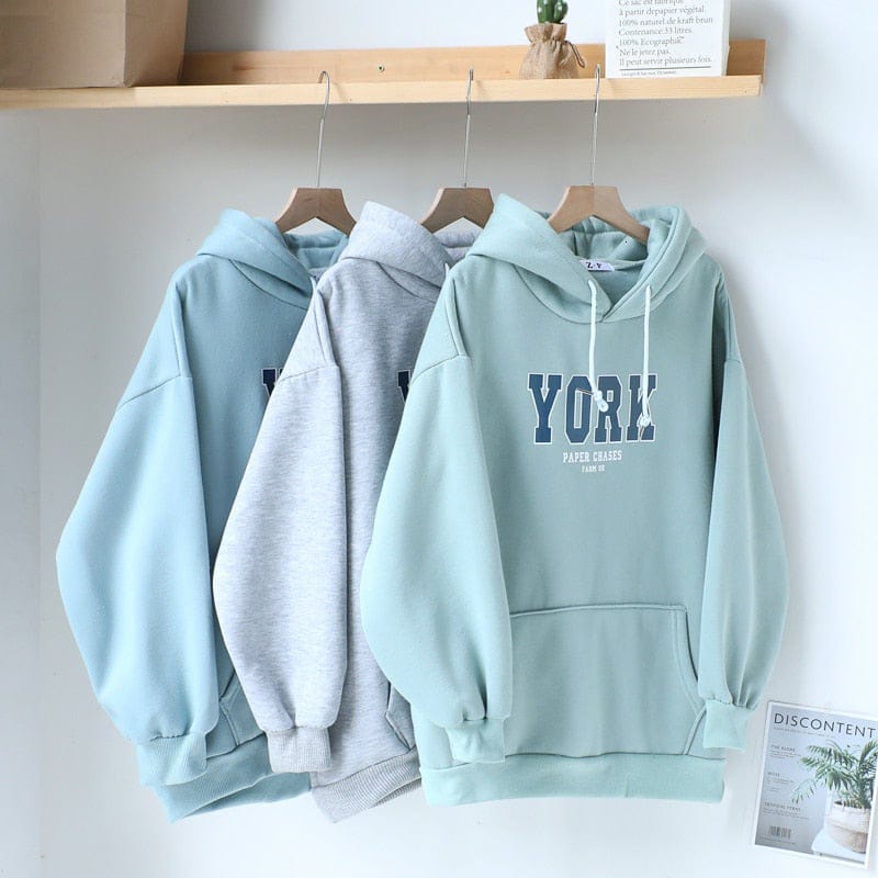 HOODIE UNISEX WANITA YORK PAPER CHASES / HOODIE WANITA TEBAL