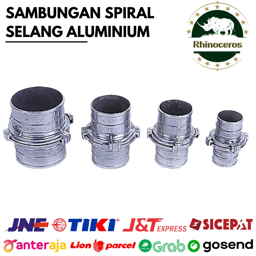 Sambungan Spiral Aluminium Selang Drip Selang Irigasi 2 - 4 Inch