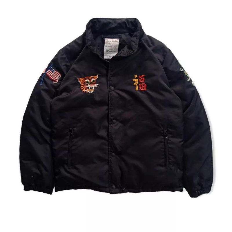 Jaket sukajan bomber bulang full bordir hitam second brand