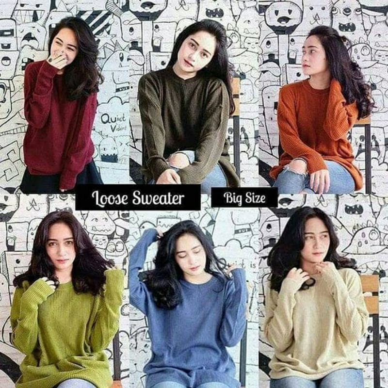 Sweater Boxy premium tebal ||ATASAN RAJUT WANITA