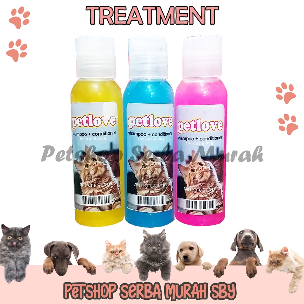 Shampoo Anti Kutu Kucing Dan Anjing 100ml - Grooming Hewan Peliharaan