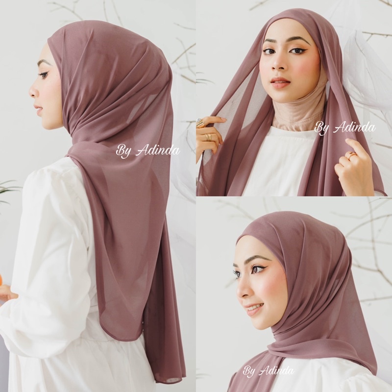 Pashmina Oval Inner 2in1 Instant Ciput Hijab Curve Ceruty babydoll kerudung syari jilbab simpel