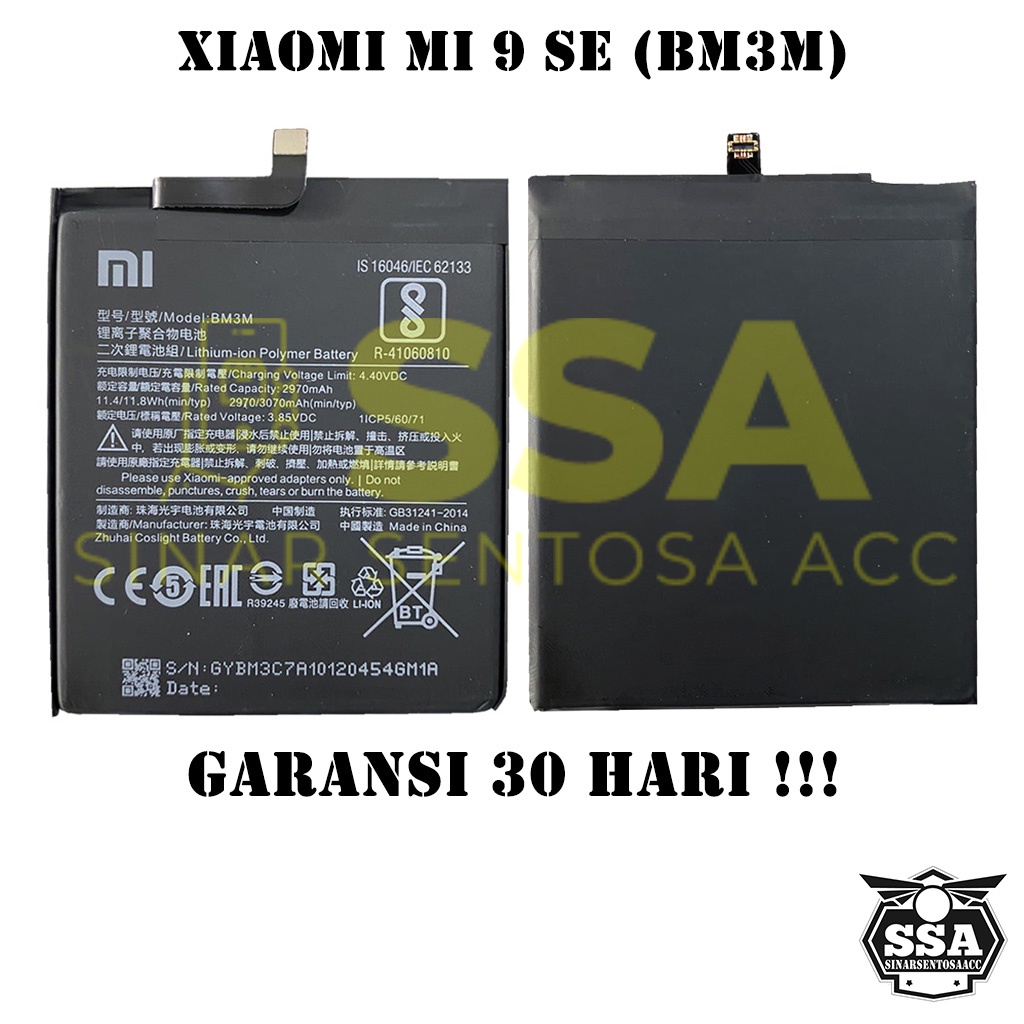 BateraI Xiaomi Mi 9 SE BM3M Mi9SE MI9 SE Xiaomi9SE Redmi BM 3M Original OEM Batu Batere Batre Battery Batrai Batrei ori hp Xiao Mi Garansi