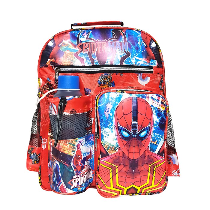 Tas Ransel anak Sekolah TK / SD karakter Spiderman free botol // Tas ransel Spiderman