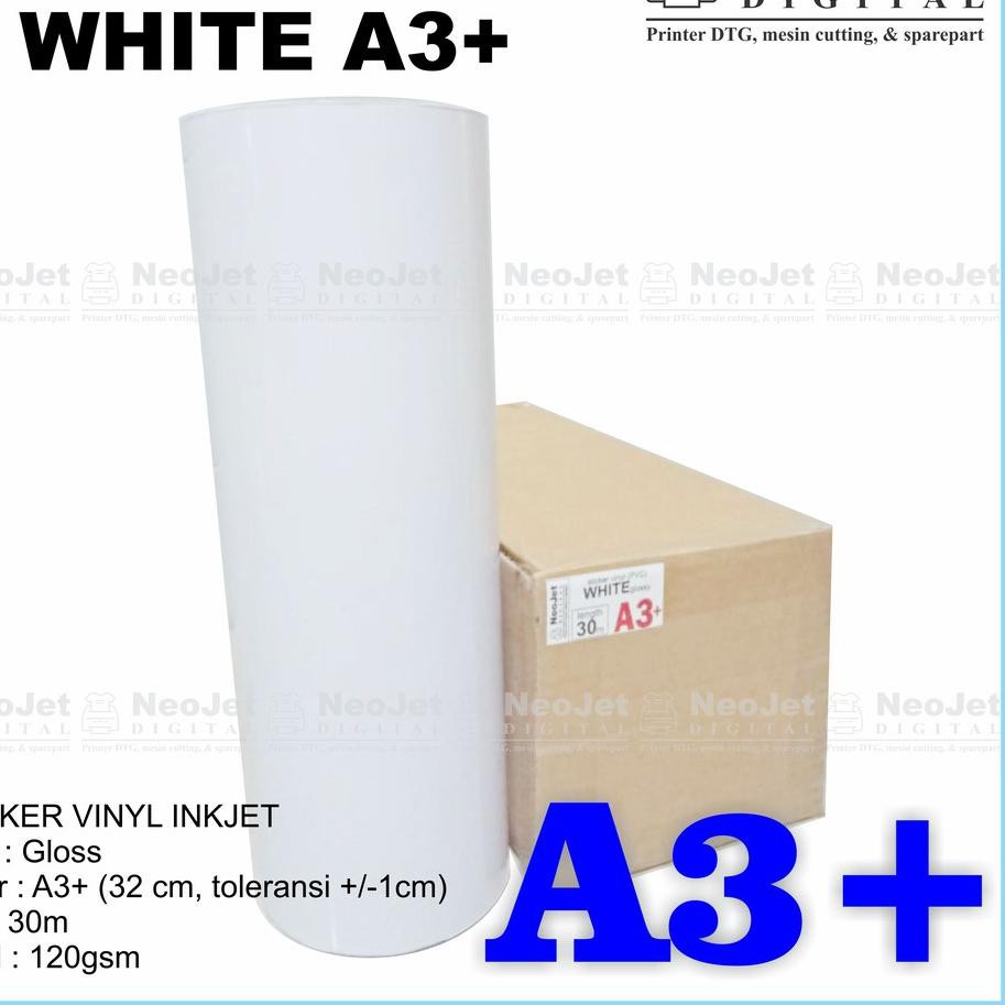 

Terbaru Sticker stiker vinyl inkjet ink jet white A3+ panjang 30 meter garskin hp stiker motor mobil