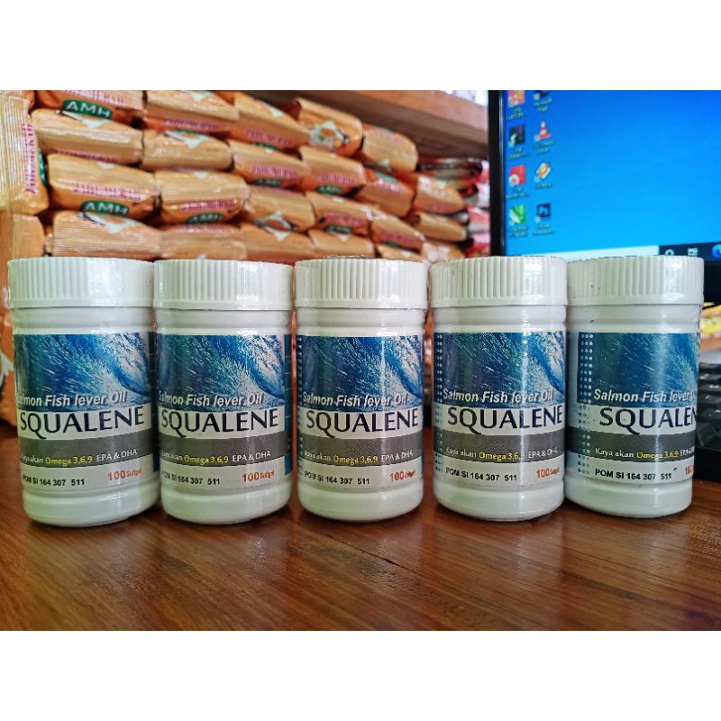 Omega 3 Squalene Salmon/Minyak Ikan Salmon 100 Softgel/Mengandung Omega 3,6,9 Epa Dan Dha