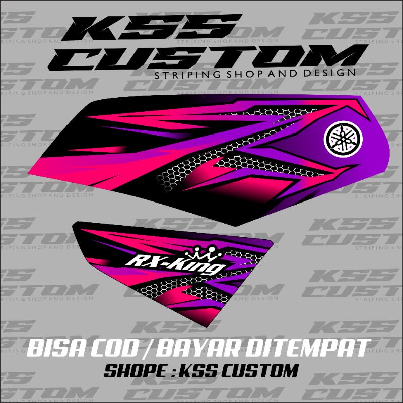 striping rx king variasi custom terbaru ungu pink - strip rx king