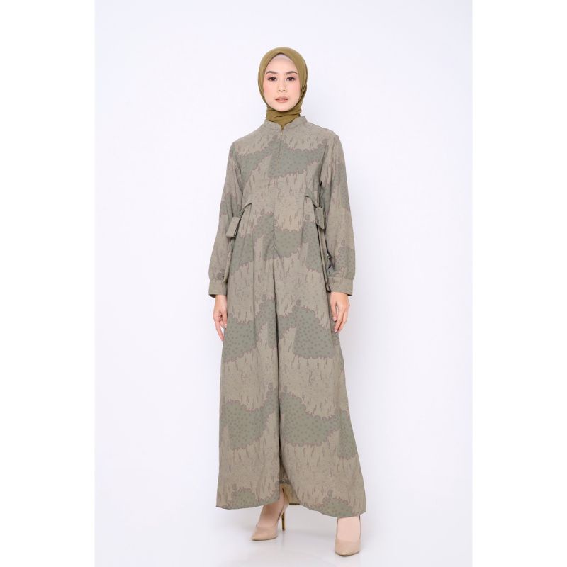 ZM Zaskia Mecca, BIA x Dewi Fitri - Rain Olive Dress - Islamic Journey In Hagia Sophia, L