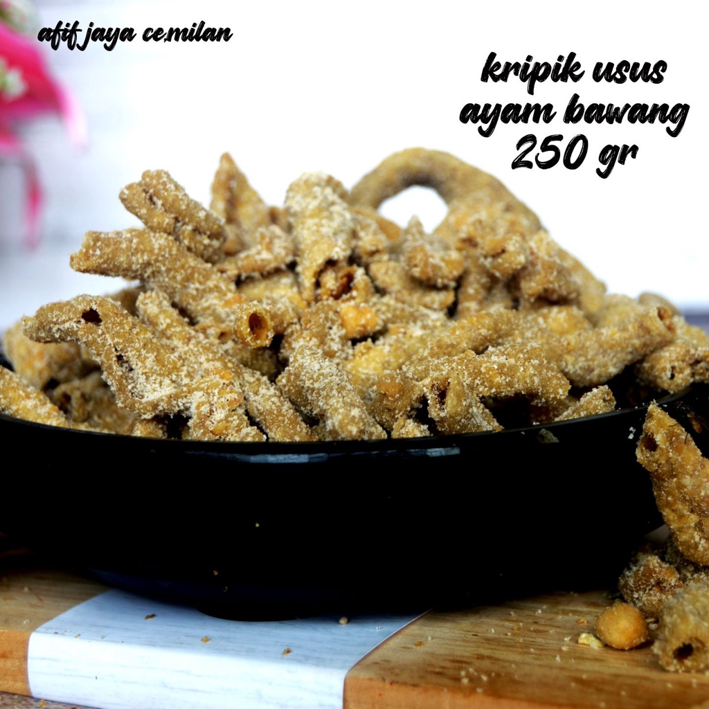 

Kripik usus rasa ayam bawang kiloan 250 gram afif jaya cemilan