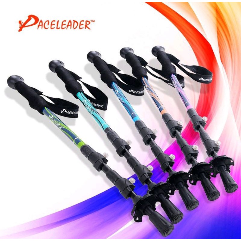 Trekking tracking pole tongkat pendaki paceleader flip lock eksternal lock aluminium alloy