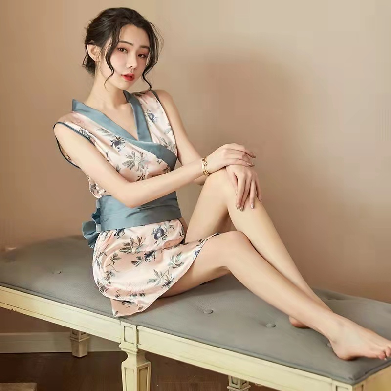 【 Bra Mall 】BM-155 Set Lingerie + G String Sexy Model Kimono Premium Sabuk Besar Satin Jepang wanita import