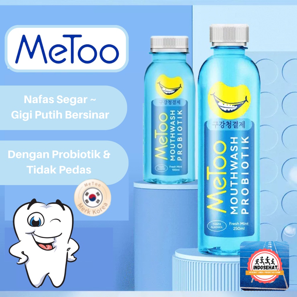 METOO Mouthwash Fresh Mint Obat Kumur Probiotik Nafas Segar Perawatan Pemutih Gigi No Alcohol