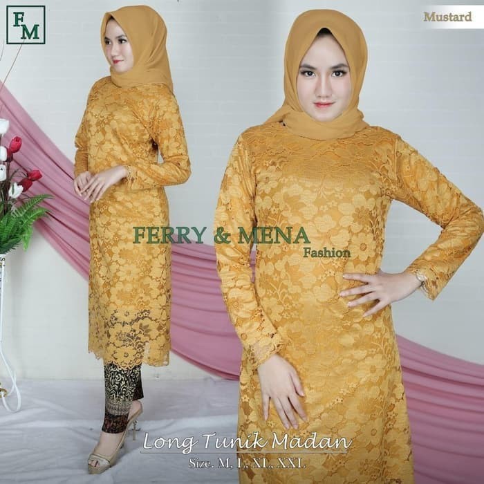 SET KEBAYA TUNIK / KEBAYA MODERN / ROK PLISKET / KEBAYA TERBARU SETELAN GOLD