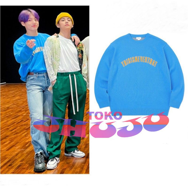 Basic Sweater Jungkook style This never that arc logo sablon oren