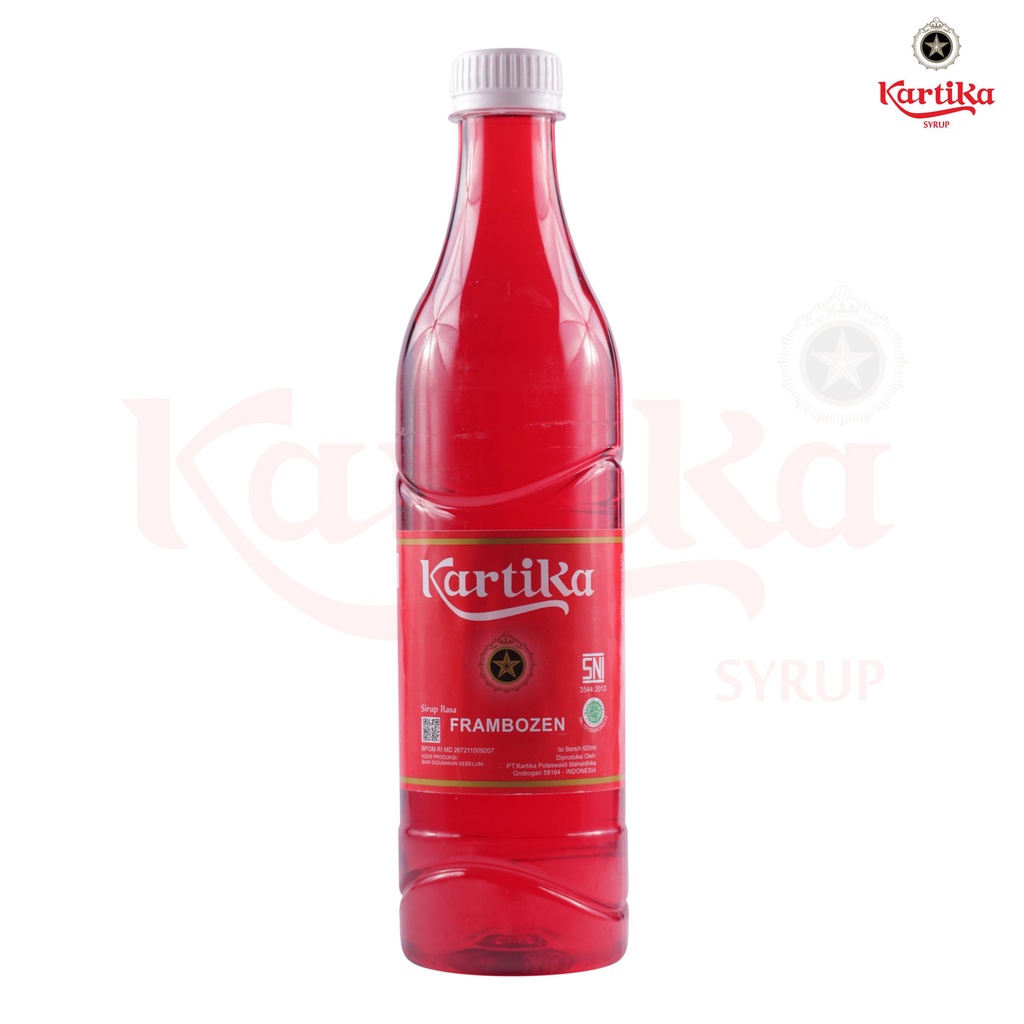 

Kartika Sirup 620 ml : Frambozen/Melon/Leci/Nanas/Rose/Cocopandan