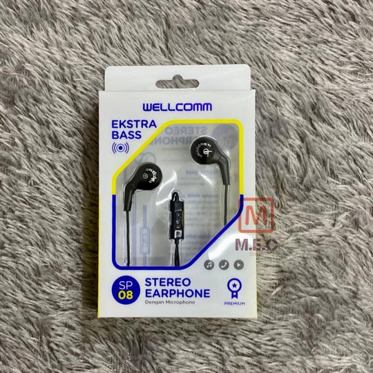 Headset Earphone Stereo Wellcomm SP-08 Series Jack 3.5mm