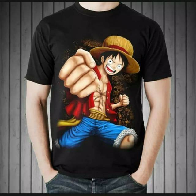 Kaos Pria Luffi Tinju One Piece