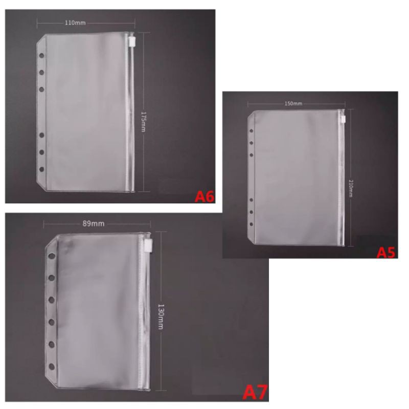 

File folder transparan dengan resleting untuk notebook