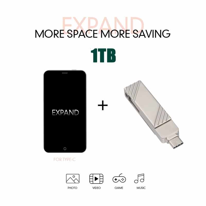 Pendrive 2 in 1 Type-c Metal 1TB High capacity High s peed Type-C Dual USB Flash Memory Drive