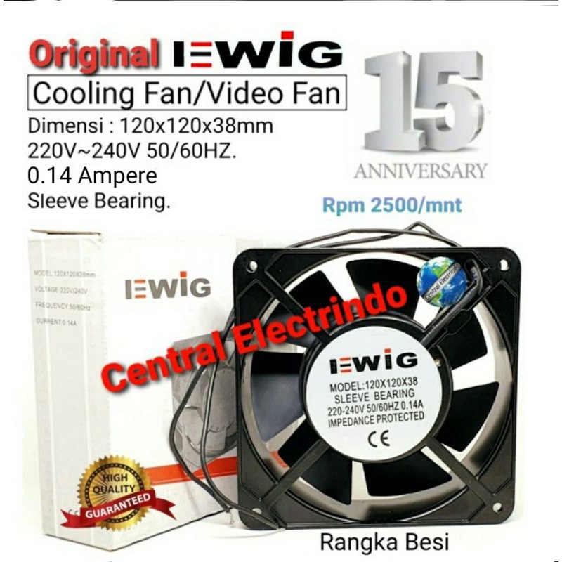 Cooling Fan Video Fan 120x120x38mm Sleeve Bearing EWIG